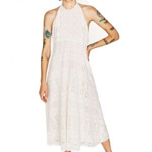 Zara white eyelet midi dress